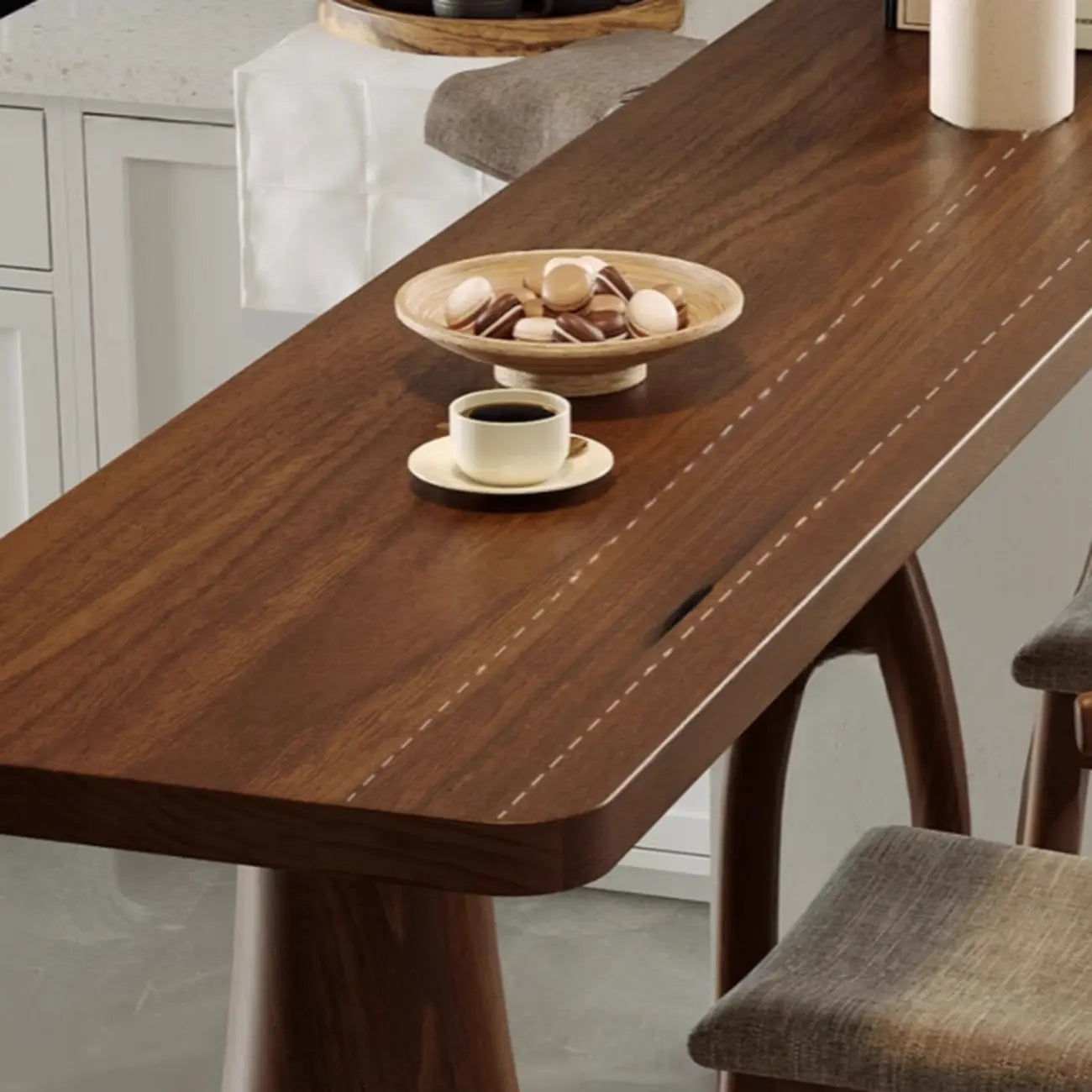 Tavolo da Bar Alto in Legno Marrone Stile Art Déco per Soggiorno
