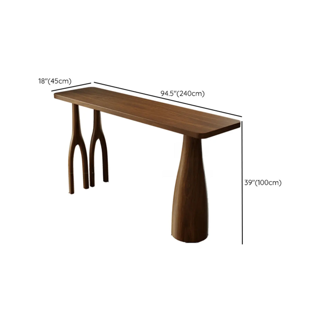 Tavolo da Bar Alto in Legno Marrone Stile Art Déco per Soggiorno