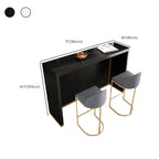 Table de bar moderne avec plateau en pierre noire pour cuisine