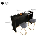 Table de bar moderne avec plateau en pierre noire pour cuisine