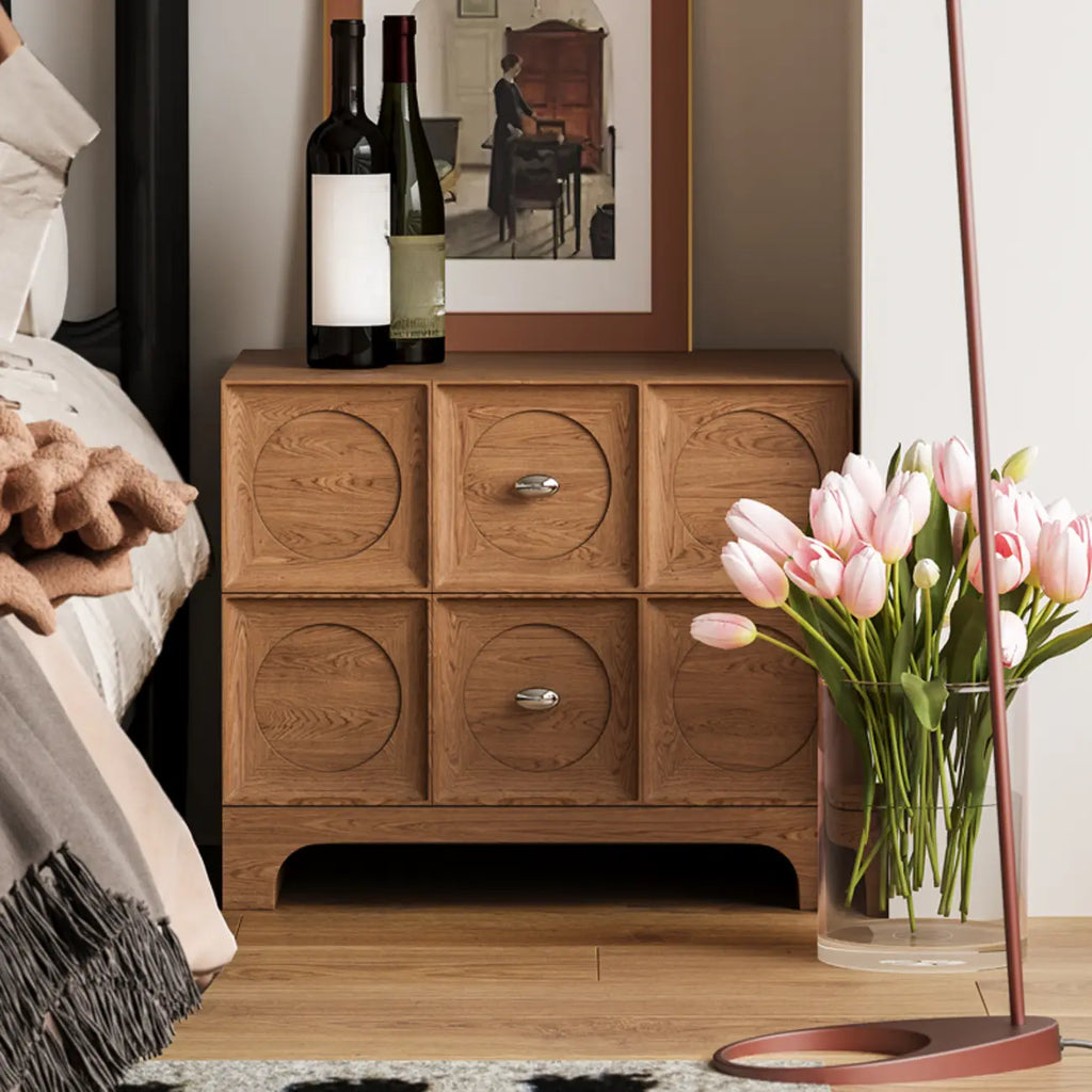 Table de chevet moderne en bois avec tiroirs élégants