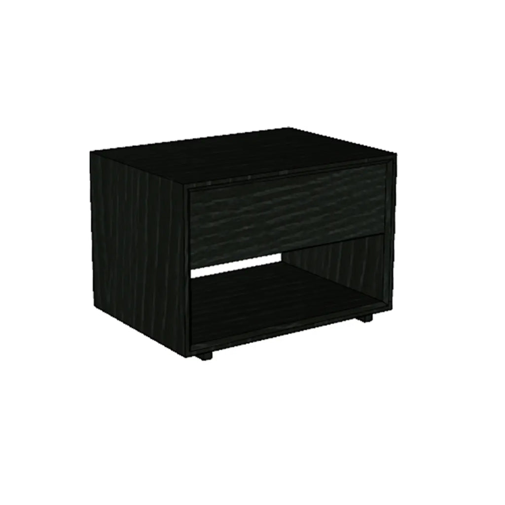 Table de chevet moderne noire avec tiroir de rangement