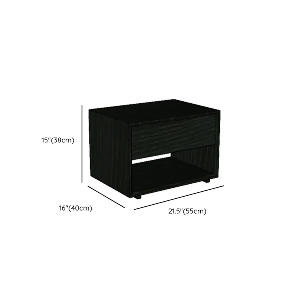 Table de chevet moderne noire avec tiroir de rangement