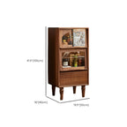 Vitrine autoportante en bois brun avec porte vitrée
