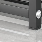 Banc d'entrée en métal noir avec rangement à chaussures et coussin