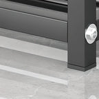 Banc d'entrée en métal noir avec rangement à chaussures et coussin