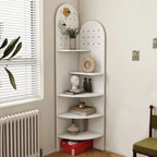 Vitrine d'angle en bois vert avocat pour rangement et présentation d'œuvres d'art