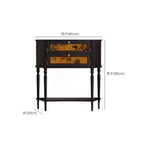 Console en bois noir à 2 tiroirs avec étagère basse