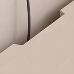 Meuble TV minimaliste en bois blanc avec rangements ouverts et tiroirs