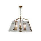 Lustre moderne conique en céramique blanche et dorée