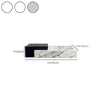 Table basse rectangulaire moderne en faux marbre ivoire