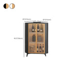 Vitrine d'angle moderne en bois gris et porte en verre doré