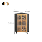 Vitrine d'angle moderne en bois gris et porte en verre doré