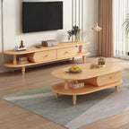 Mobile TV 3 ripiani 71 ovale nero in legno con cassetti contenitore