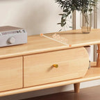 Mobile TV 3 ripiani 71 ovale nero in legno con cassetti contenitore