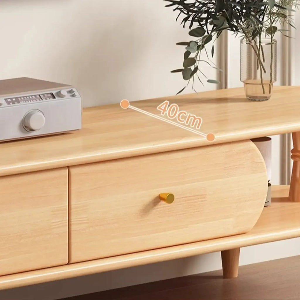 Mobile TV 3 ripiani 71 ovale nero in legno con cassetti contenitore