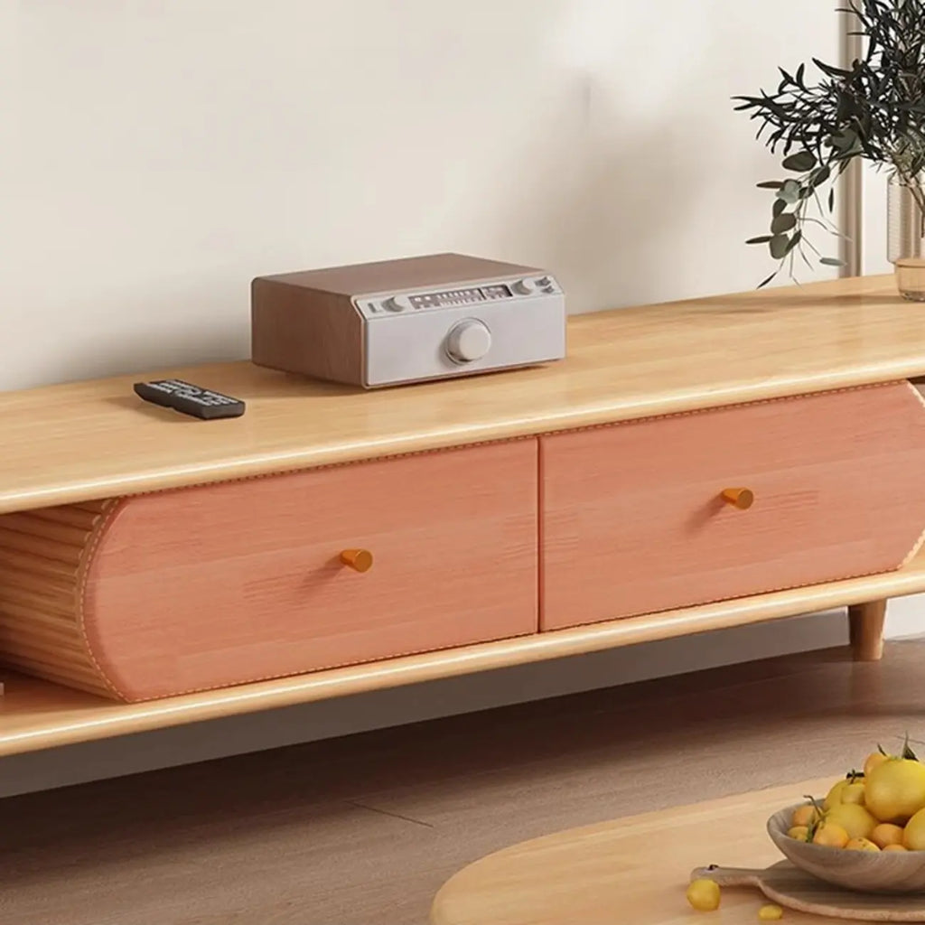 Mobile TV 3 ripiani 71 ovale nero in legno con cassetti contenitore