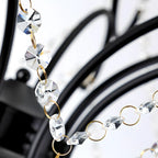 Lustre élégant en cristal doré courbé