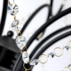 Lustre élégant en cristal doré courbé