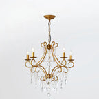 Lustre élégant en cristal doré courbé