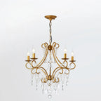 Lustre élégant en cristal doré courbé