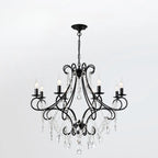 Lustre élégant en cristal doré courbé
