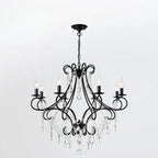 Lustre élégant en cristal doré courbé