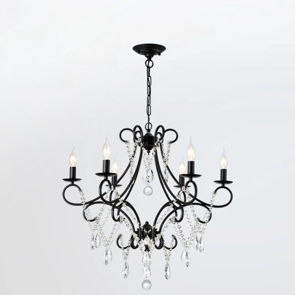 Lustre élégant en cristal doré courbé