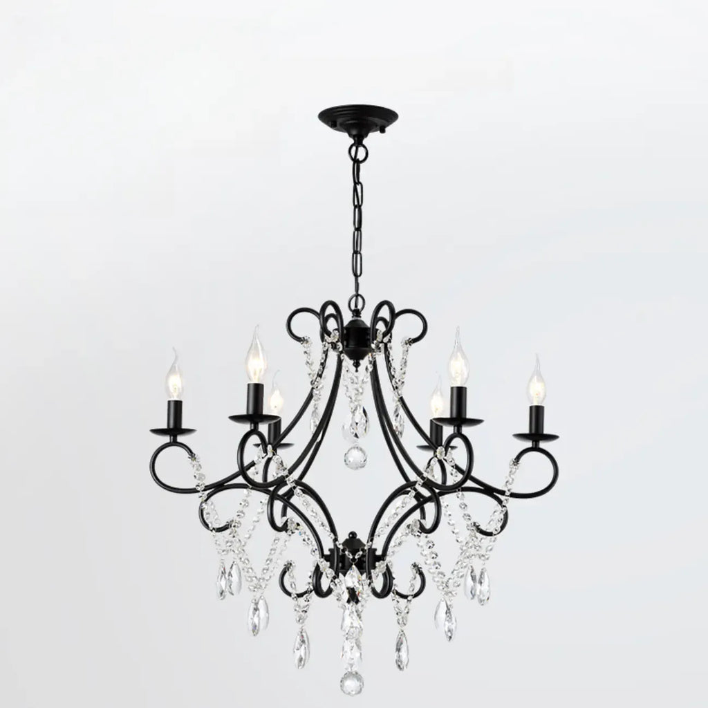 Lustre élégant en cristal doré courbé