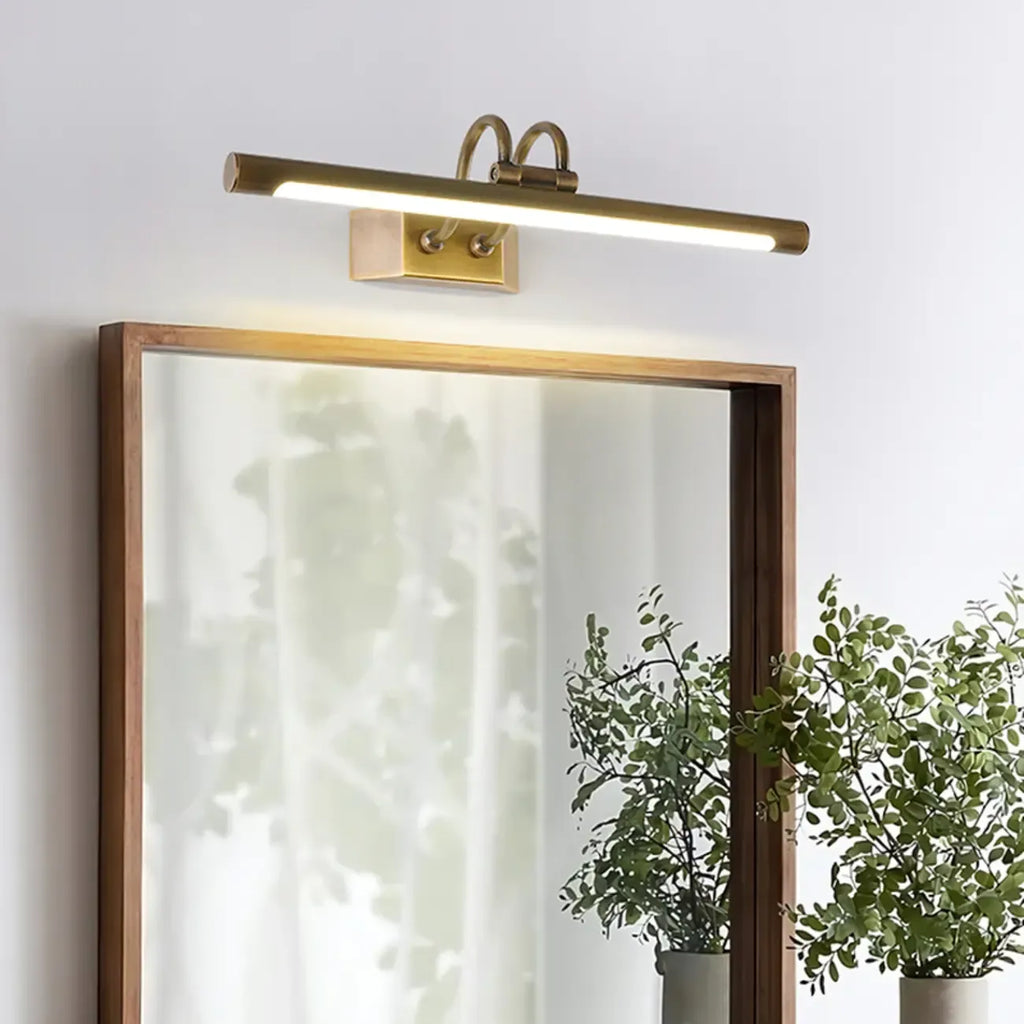 Lampada da bagno a specchio da trucco a LED con tubo in ottone moderno