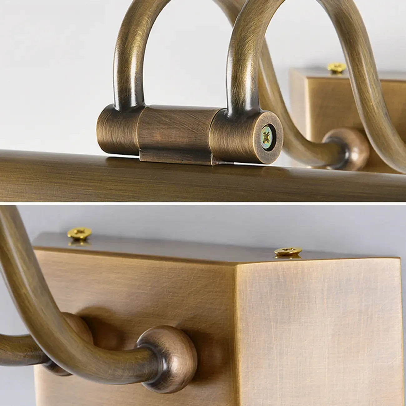 Lampada da bagno a specchio da trucco a LED con tubo in ottone moderno