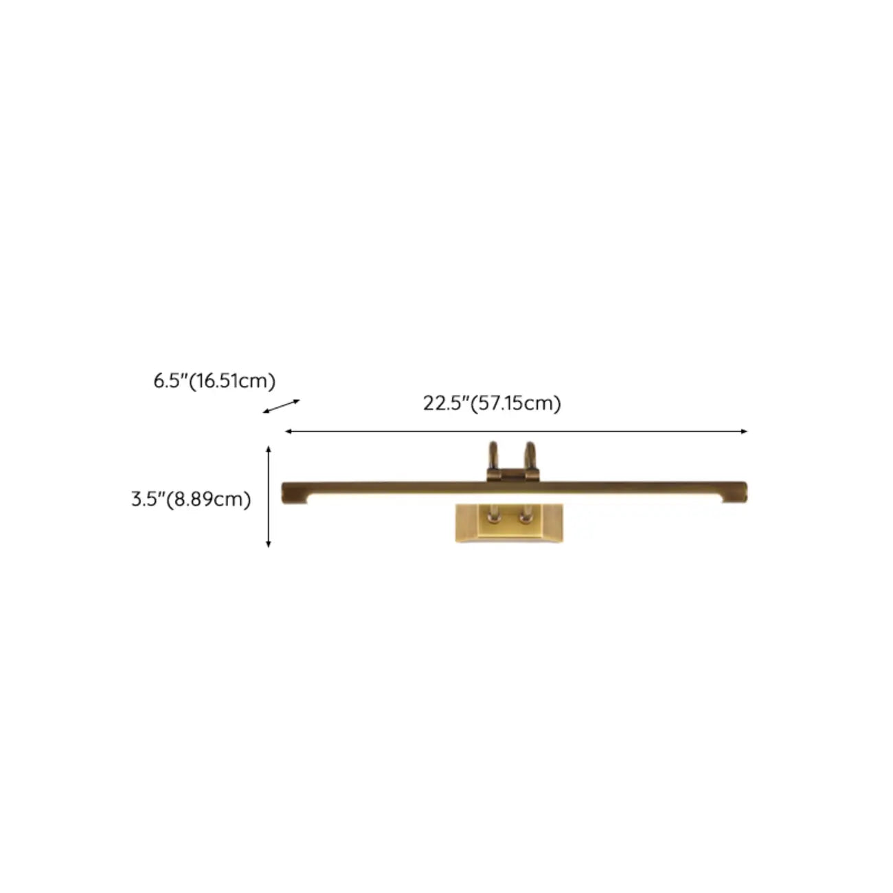 Lampada da bagno a specchio da trucco a LED con tubo in ottone moderno