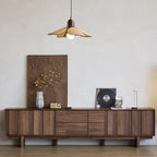 79 Mobile TV in Legno Massello Marrone 2-Ter da Salotto con Cassetti
