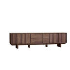 79 Mobile TV in Legno Massello Marrone 2-Ter da Salotto con Cassetti