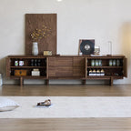 79 Mobile TV in Legno Massello Marrone 2-Ter da Salotto con Cassetti