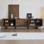 79 Mobile TV in Legno Massello Marrone 2-Ter da Salotto con Cassetti