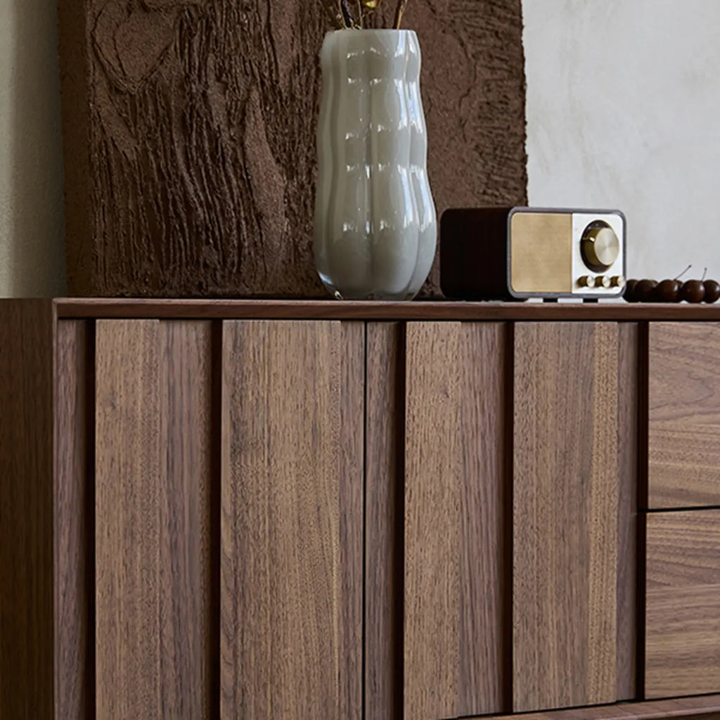 79 Mobile TV in Legno Massello Marrone 2-Ter da Salotto con Cassetti
