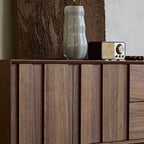 79 Mobile TV in Legno Massello Marrone 2-Ter da Salotto con Cassetti