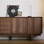 79 Mobile TV in Legno Massello Marrone 2-Ter da Salotto con Cassetti