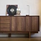 79 Mobile TV in Legno Massello Marrone 2-Ter da Salotto con Cassetti