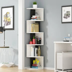Meuble d'angle moderne en bois noir et blanc pour salon