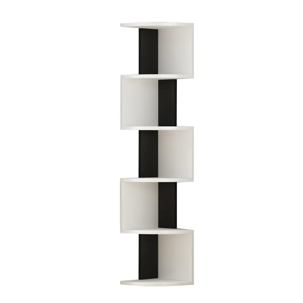 Meuble d'angle moderne en bois noir et blanc pour salon