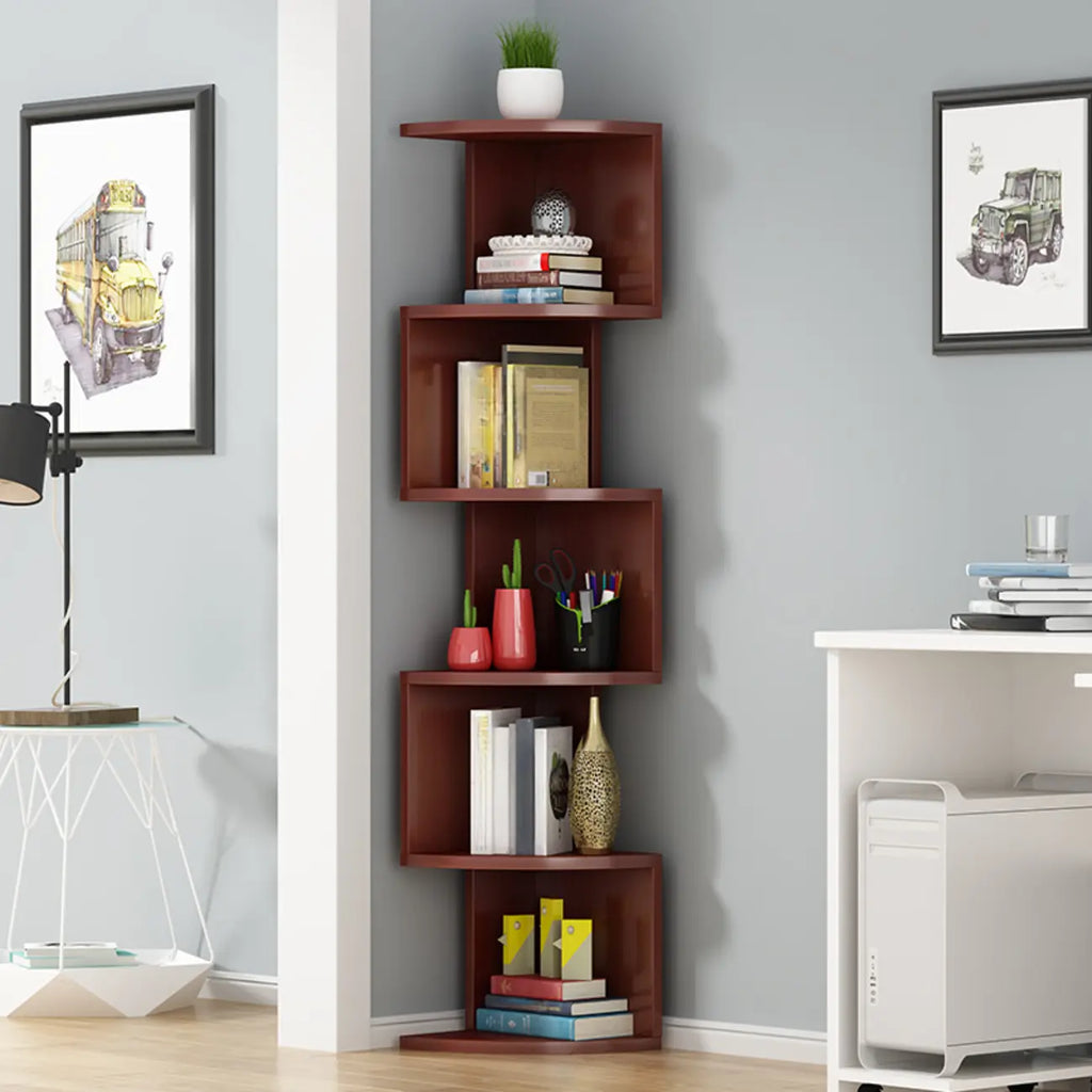 Meuble d'angle moderne en bois noir et blanc pour salon