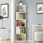 Meuble d'angle moderne en bois noir et blanc pour salon