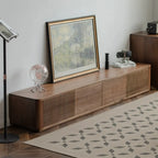 Mobile TV in Legno Marrone Stile Moderno Mid-Century con Cassetti (87 cm)