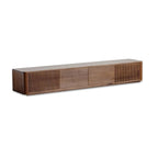 Mobile TV in Legno Marrone Stile Moderno Mid-Century con Cassetti (87 cm)