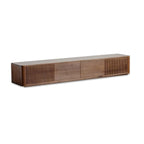 Mobile TV in Legno Marrone Stile Moderno Mid-Century con Cassetti (87 cm)