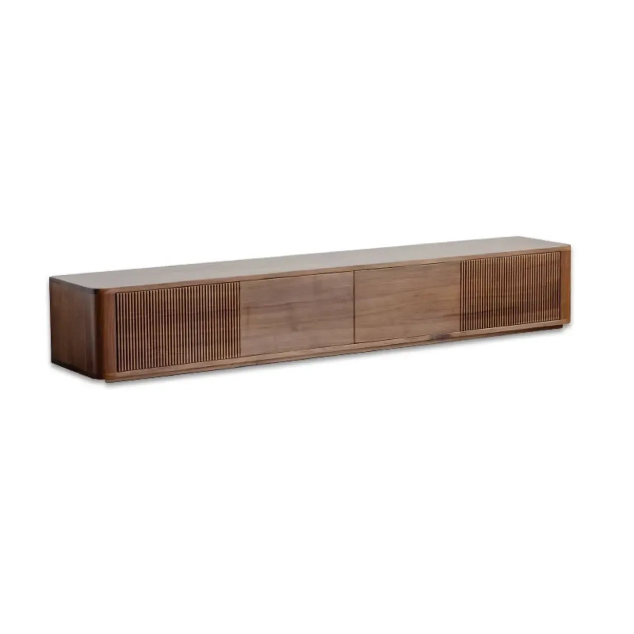 Mobile TV in Legno Marrone Stile Moderno Mid-Century con Cassetti (87 cm)