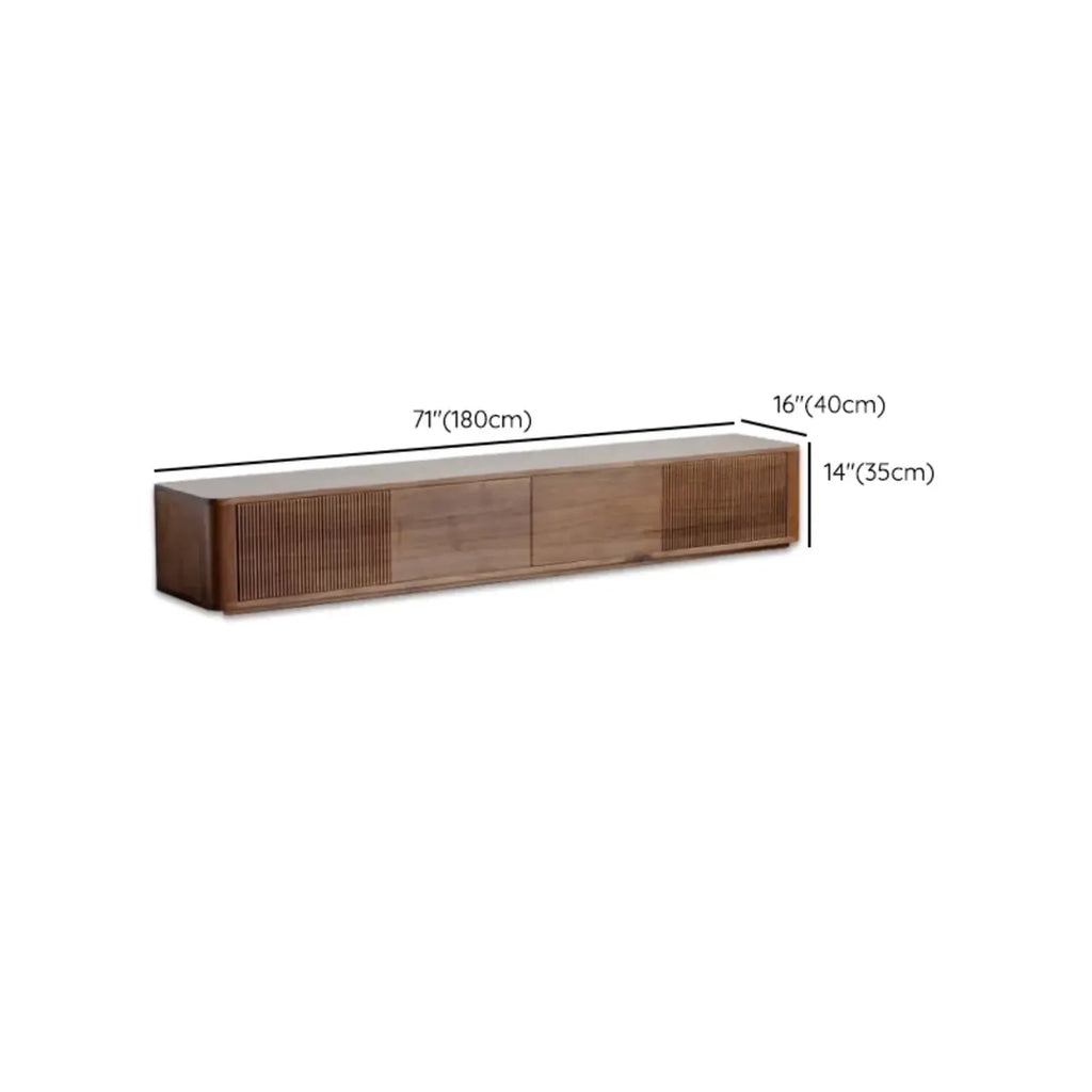 Mobile TV in Legno Marrone Stile Moderno Mid-Century con Cassetti (87 cm)