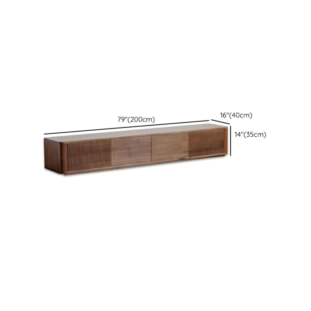 Mobile TV in Legno Marrone Stile Moderno Mid-Century con Cassetti (87 cm)